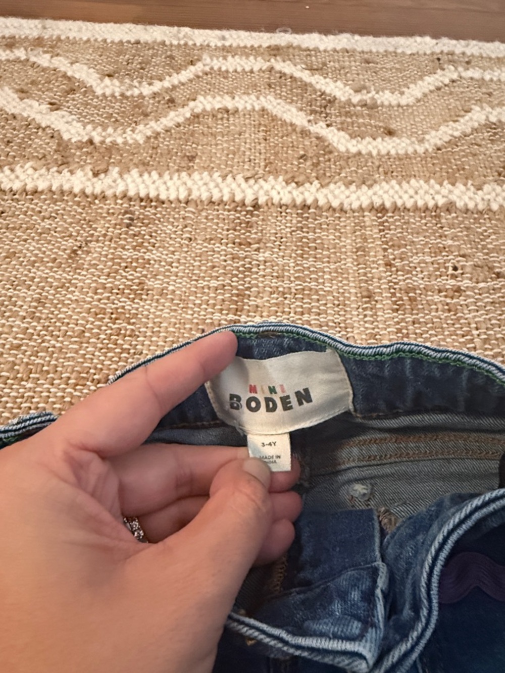 Mini Boden Patch Pocket Jeans Ric Rac 3-4Y - Picture 6 of 8